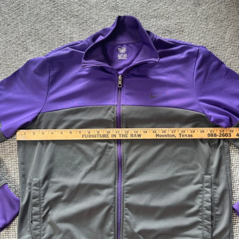 Nike Athletic Dept Track Jacket Purple Grey Colorblock Full Zip Mock Neck Large
